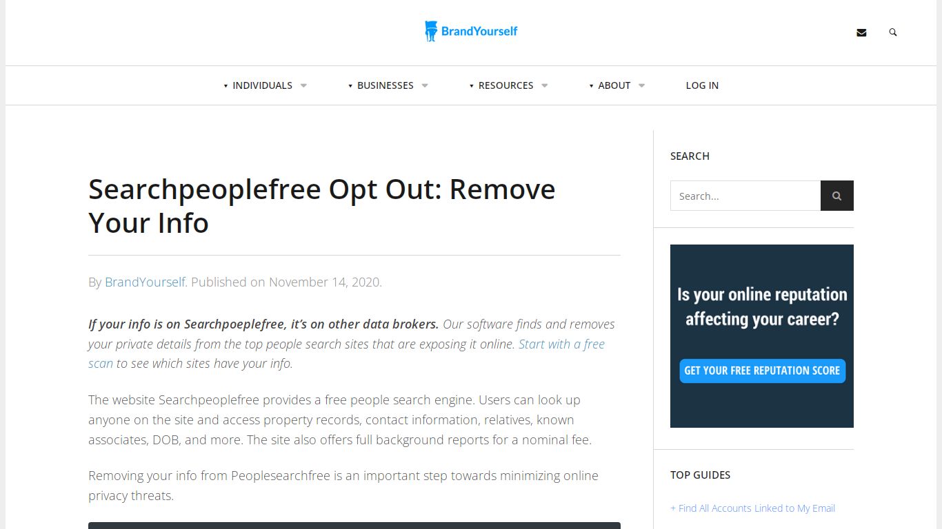Searchpeoplefree Opt Out: Remove Your Info (2020 Guide) - BrandYourself